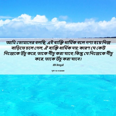 Picture 06 - লূক 18:14 BENIRV - আমি তোমাদের বলছি, - Bible Verse Picture
