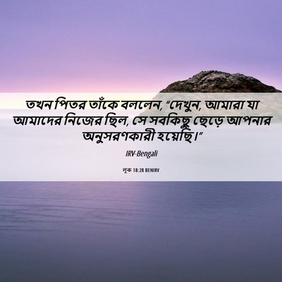 Picture 06 - লূক 18:28 BENIRV - তখন পিতর তাঁকে - Bible Verse Picture