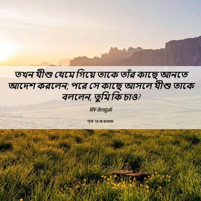 Picture 06 - লূক 18:40 BENIRV - তখন যীশু থেমে - Bible Verse Picture