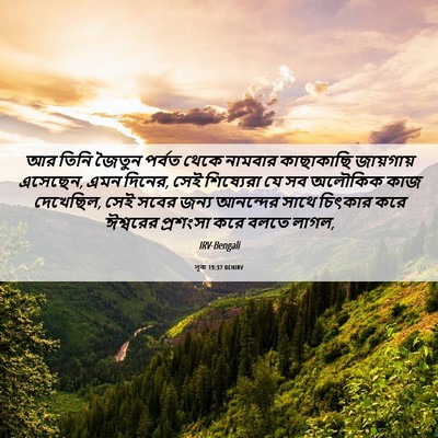 Picture 06 - লূক 19:37 BENIRV - আর তিনি জৈতুন - Bible Verse Picture