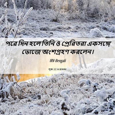 Picture 06 - লূক 22:14 BENIRV - পরে দিন হলে তিনি ও - Bible Verse Picture