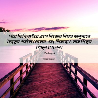 Picture 06 - লূক 22:39 BENIRV - পরে তিনি বাইরে এসে - Bible Verse Picture