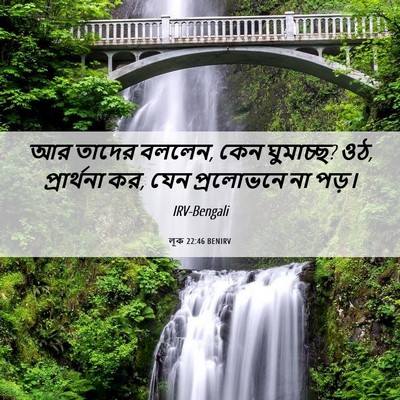 Picture 06 - লূক 22:46 BENIRV - আর তাদের বললেন, কেন - Bible Verse Picture