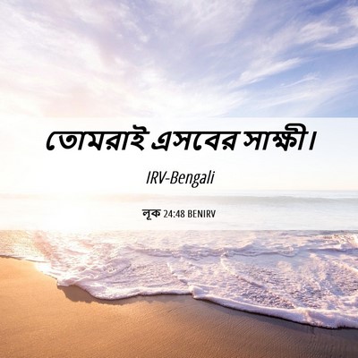 Picture 06 - লূক 24:48 BENIRV - তোমরাই এসবের - Bible Verse Picture