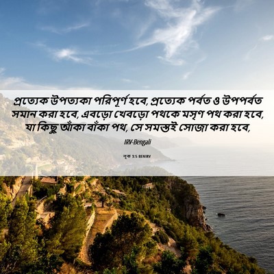 Picture 06 - লূক 3:5 BENIRV - প্রত্যেক উপত্যকা - Bible Verse Picture