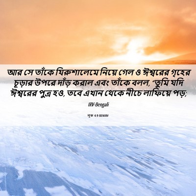 Picture 06 - লূক 4:9 BENIRV - আর সে তাঁকে - Bible Verse Picture