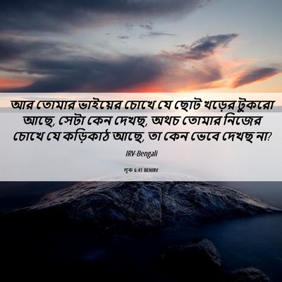 Picture 06 - লূক 6:41 BENIRV - আর তোমার ভাইয়ের - Bible Verse Picture
