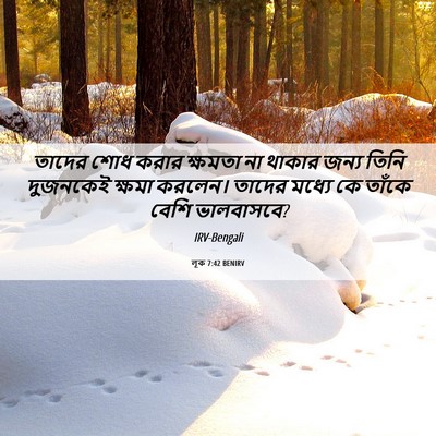 Picture 06 - লূক 7:42 BENIRV - তাদের শোধ করার - Bible Verse Picture