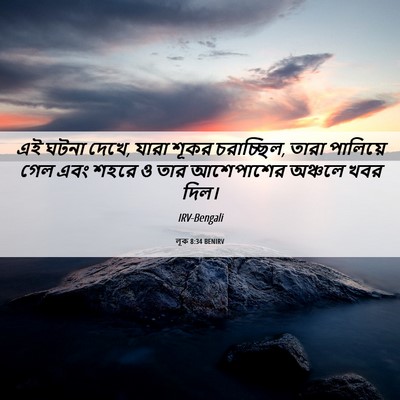 Picture 06 - লূক 8:34 BENIRV - এই ঘটনা দেখে, যারা - Bible Verse Picture