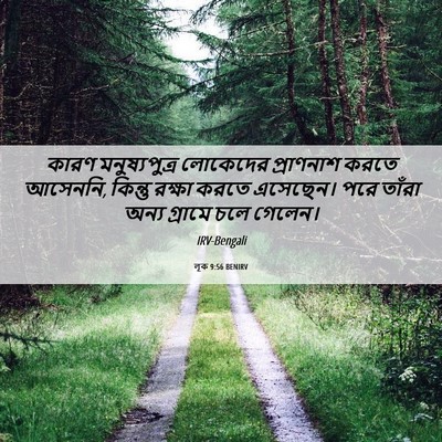 Picture 06 - লূক 9:56 BENIRV - কারণ মনুষ্যপুত্র - Bible Verse Picture