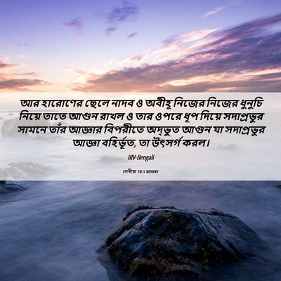 Picture 06 - লেবীয়া 10:1 BENIRV - আর হারোণের ছেলে - Bible Verse Picture
