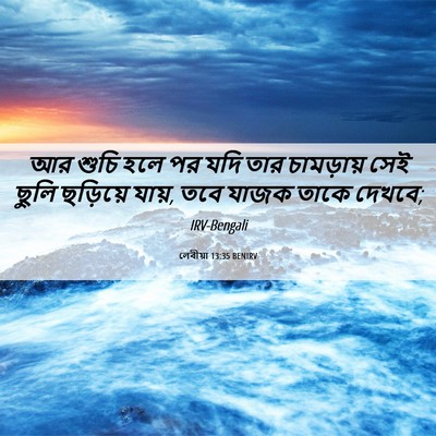 Picture 06 - লেবীয়া 13:35 BENIRV - আর শুচি হলে পর যদি - Bible Verse Picture