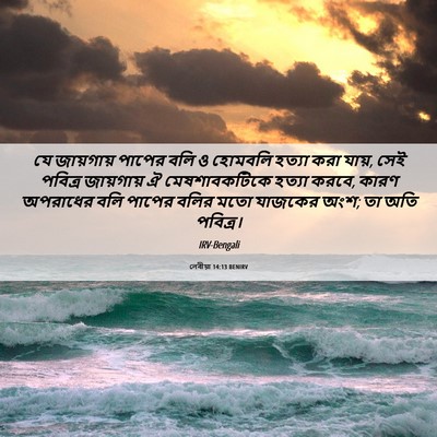 Picture 06 - লেবীয়া 14:13 BENIRV - যে জায়গায় পাপের - Bible Verse Picture