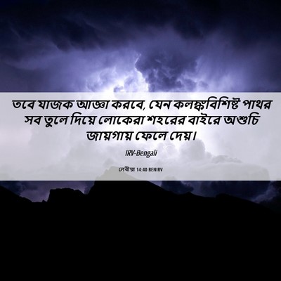 Picture 06 - লেবীয়া 14:40 BENIRV - তবে যাজক আজ্ঞা - Bible Verse Picture