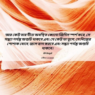 Picture 06 - লেবীয়া 15:10 BENIRV - আর কেউ তার নীচে - Bible Verse Picture