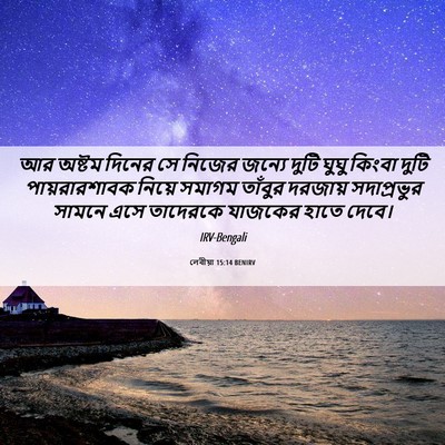 Picture 06 - লেবীয়া 15:14 BENIRV - আর অষ্টম দিনের সে - Bible Verse Picture