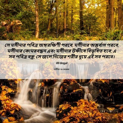 Picture 06 - লেবীয়া 16:4 BENIRV - সে মসীনার পবিত্র - Bible Verse Picture