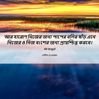 Picture 06 - লেবীয়া 16:6 BENIRV - আর হারোণ নিজের - Bible Verse Picture