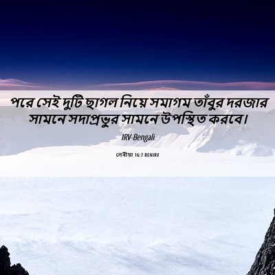 Picture 06 - লেবীয়া 16:7 BENIRV - পরে সেই দুটি ছাগল - Bible Verse Picture