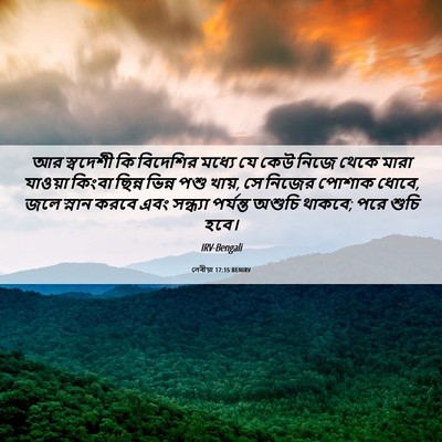 Picture 06 - লেবীয়া 17:15 BENIRV - আর স্বদেশী কি - Bible Verse Picture