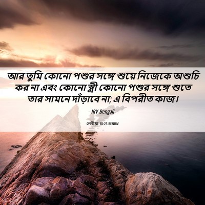Picture 06 - লেবীয়া 18:23 BENIRV - আর তুমি কোনো পশুর - Bible Verse Picture