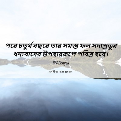 Picture 06 - লেবীয়া 19:24 BENIRV - পরে চতুর্থ বছরে - Bible Verse Picture