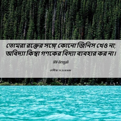 Picture 06 - লেবীয়া 19:26 BENIRV - তোমরা রক্তের - Bible Verse Picture