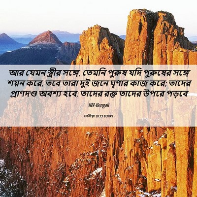 Picture 06 - লেবীয়া 20:13 BENIRV - আর যেমন স্ত্রীর - Bible Verse Picture