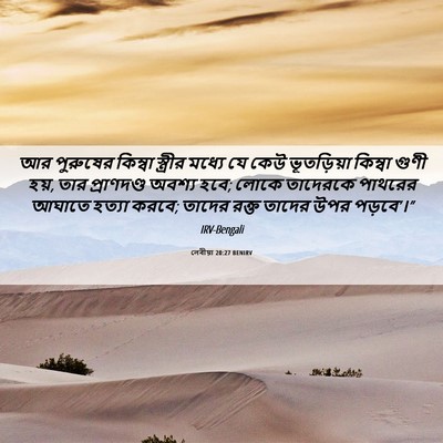 Picture 06 - লেবীয়া 20:27 BENIRV - আর পুরুষের কিম্বা - Bible Verse Picture