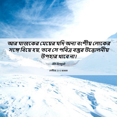 Picture 06 - লেবীয়া 22:12 BENIRV - আর যাজকের মেয়ের - Bible Verse Picture
