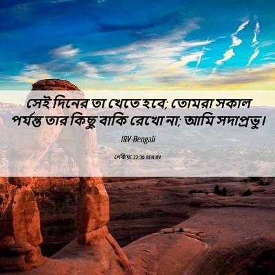 Picture 06 - লেবীয়া 22:30 BENIRV - সেই দিনের তা খেতে - Bible Verse Picture