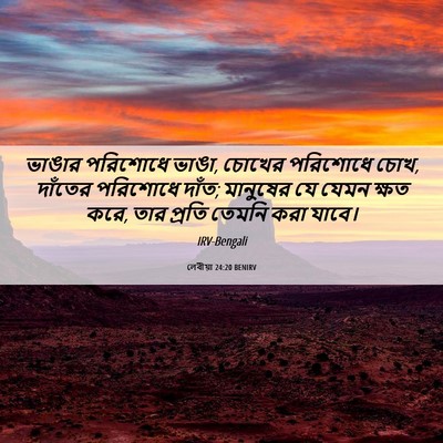 Picture 06 - লেবীয়া 24:20 BENIRV - ভাঙার পরিশোধে - Bible Verse Picture