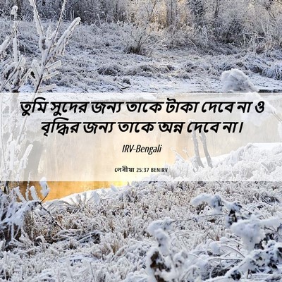 Picture 06 - লেবীয়া 25:37 BENIRV - তুমি সুদের জন্য - Bible Verse Picture