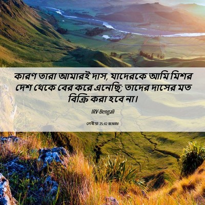 Picture 06 - লেবীয়া 25:42 BENIRV - কারণ তারা আমারই - Bible Verse Picture