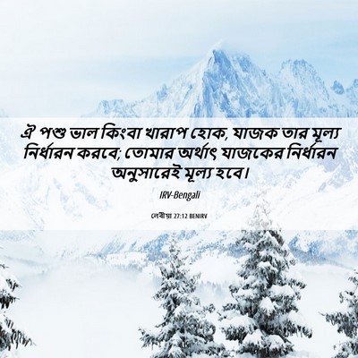 Picture 06 - লেবীয়া 27:12 BENIRV - ঐ পশু ভাল কিংবা - Bible Verse Picture