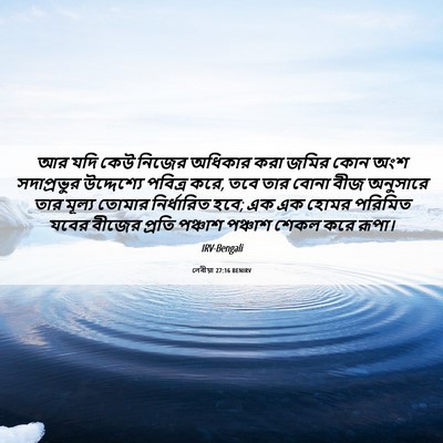 Picture 06 - লেবীয়া 27:16 BENIRV - আর যদি কেউ নিজের - Bible Verse Picture