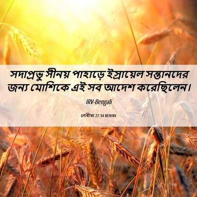 Picture 06 - লেবীয়া 27:34 BENIRV - সদাপ্রভু সীনয় - Bible Verse Picture