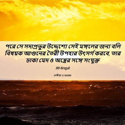 Picture 06 - লেবীয়া 3:3 BENIRV - পরে সে সদাপ্রভুর - Bible Verse Picture