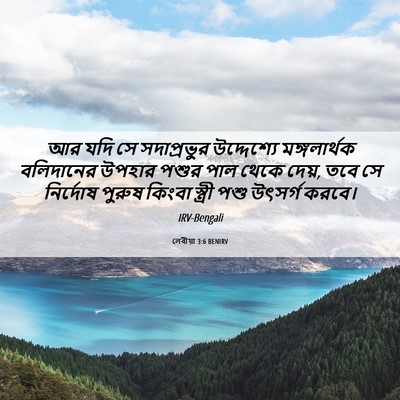 Picture 06 - লেবীয়া 3:6 BENIRV - আর যদি সে - Bible Verse Picture
