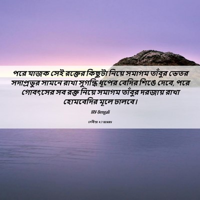 Picture 06 - লেবীয়া 4:7 BENIRV - পরে যাজক সেই - Bible Verse Picture