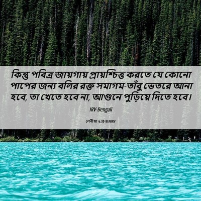 Picture 06 - লেবীয়া 6:30 BENIRV - কিন্তু পবিত্র - Bible Verse Picture