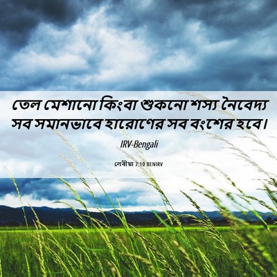 Picture 06 - লেবীয়া 7:10 BENIRV - তেল মেশানো কিংবা - Bible Verse Picture