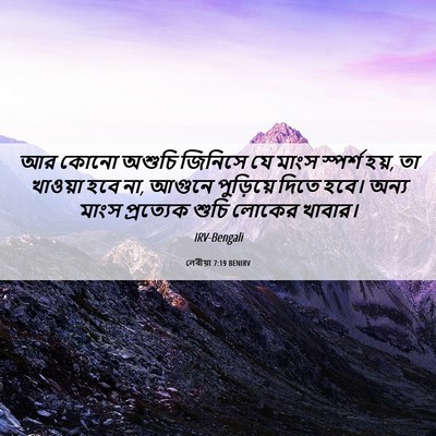 Picture 06 - লেবীয়া 7:19 BENIRV - আর কোনো অশুচি - Bible Verse Picture