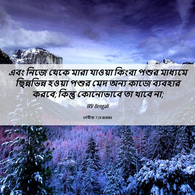 Picture 06 - লেবীয়া 7:24 BENIRV - এবং নিজে থেকে মারা - Bible Verse Picture