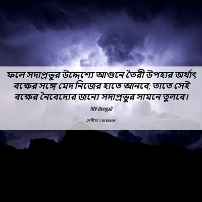 Picture 06 - লেবীয়া 7:30 BENIRV - ফলে সদাপ্রভুর - Bible Verse Picture