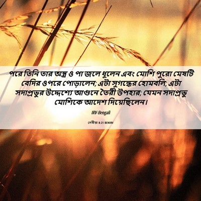 Picture 06 - লেবীয়া 8:21 BENIRV - পরে তিনি তার - Bible Verse Picture
