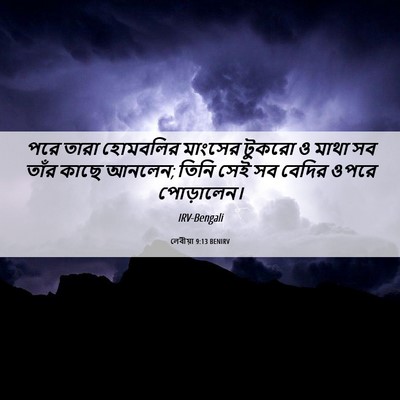 Picture 06 - লেবীয়া 9:13 BENIRV - পরে তারা হোমবলির - Bible Verse Picture