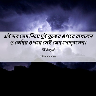 Picture 06 - লেবীয়া 9:20 BENIRV - এই সব মেদ নিয়ে দুই - Bible Verse Picture