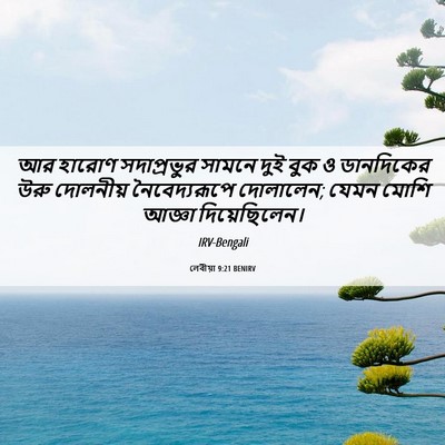 Picture 06 - লেবীয়া 9:21 BENIRV - আর হারোণ - Bible Verse Picture