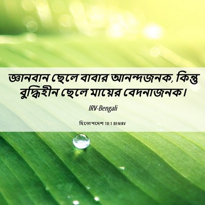 Picture 06 - হিতোপদেশ 10:1 BENIRV - জ্ঞানবান ছেলে - Bible Verse Picture